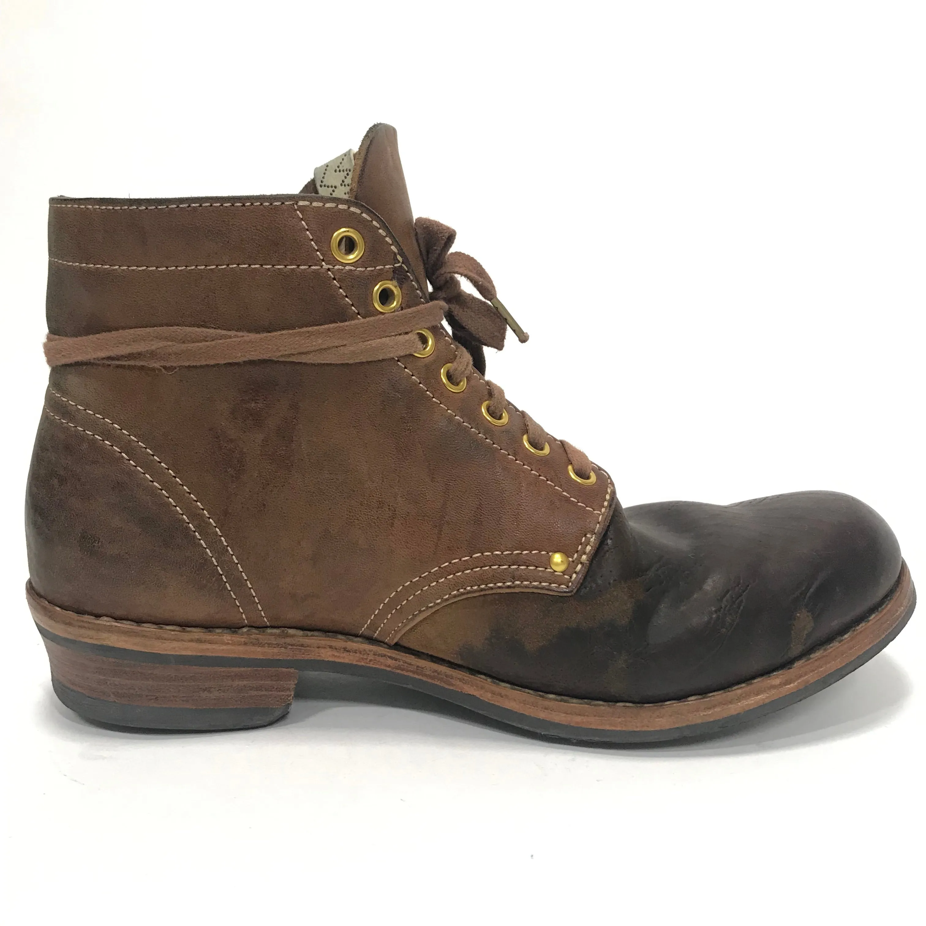 [10] Visvim 18AW Brigadier Boots Mid Folk Leather Brown