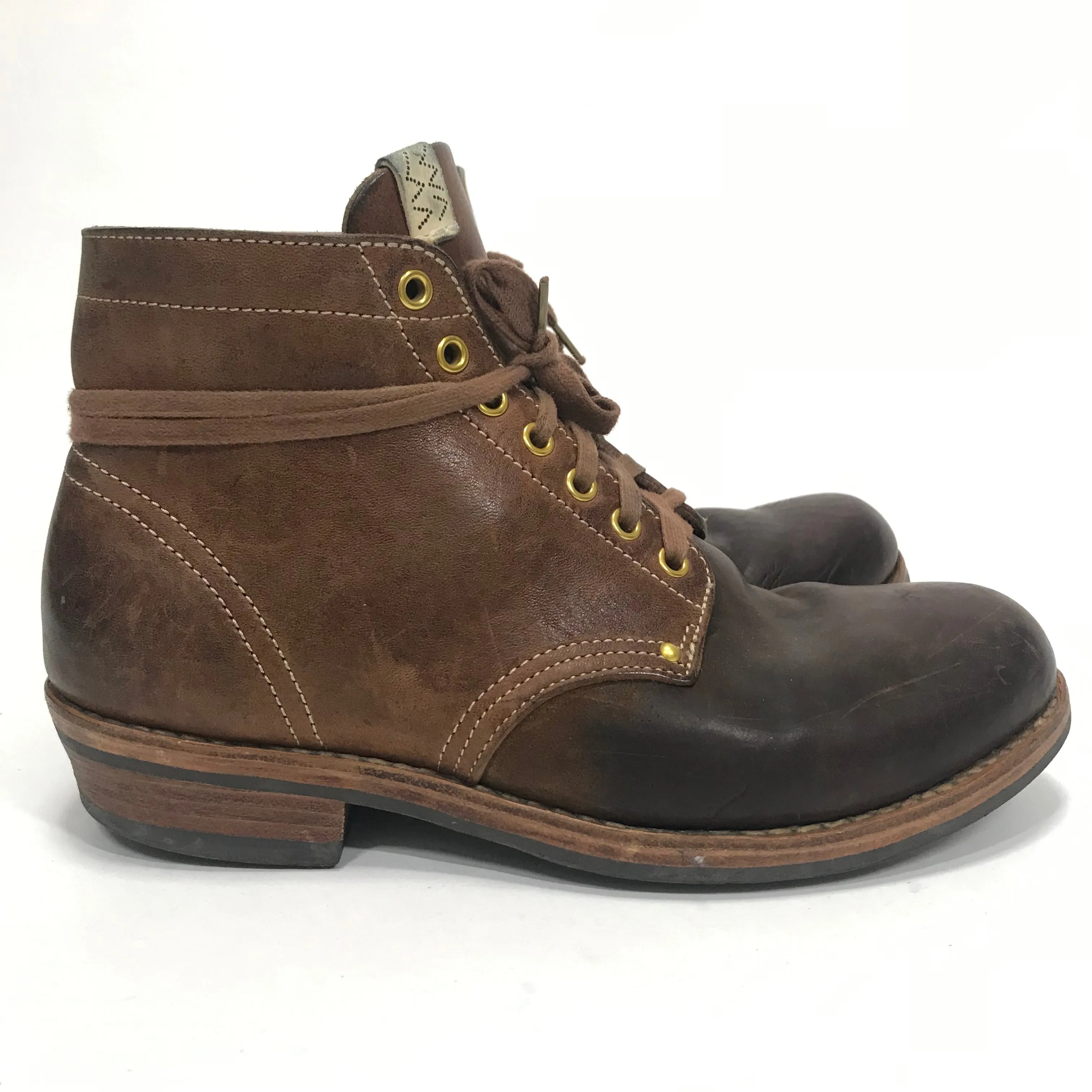 [10] Visvim 18AW Brigadier Boots Mid Folk Leather Brown