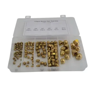122pc Brass Hex Dome Nuts Grab Kit