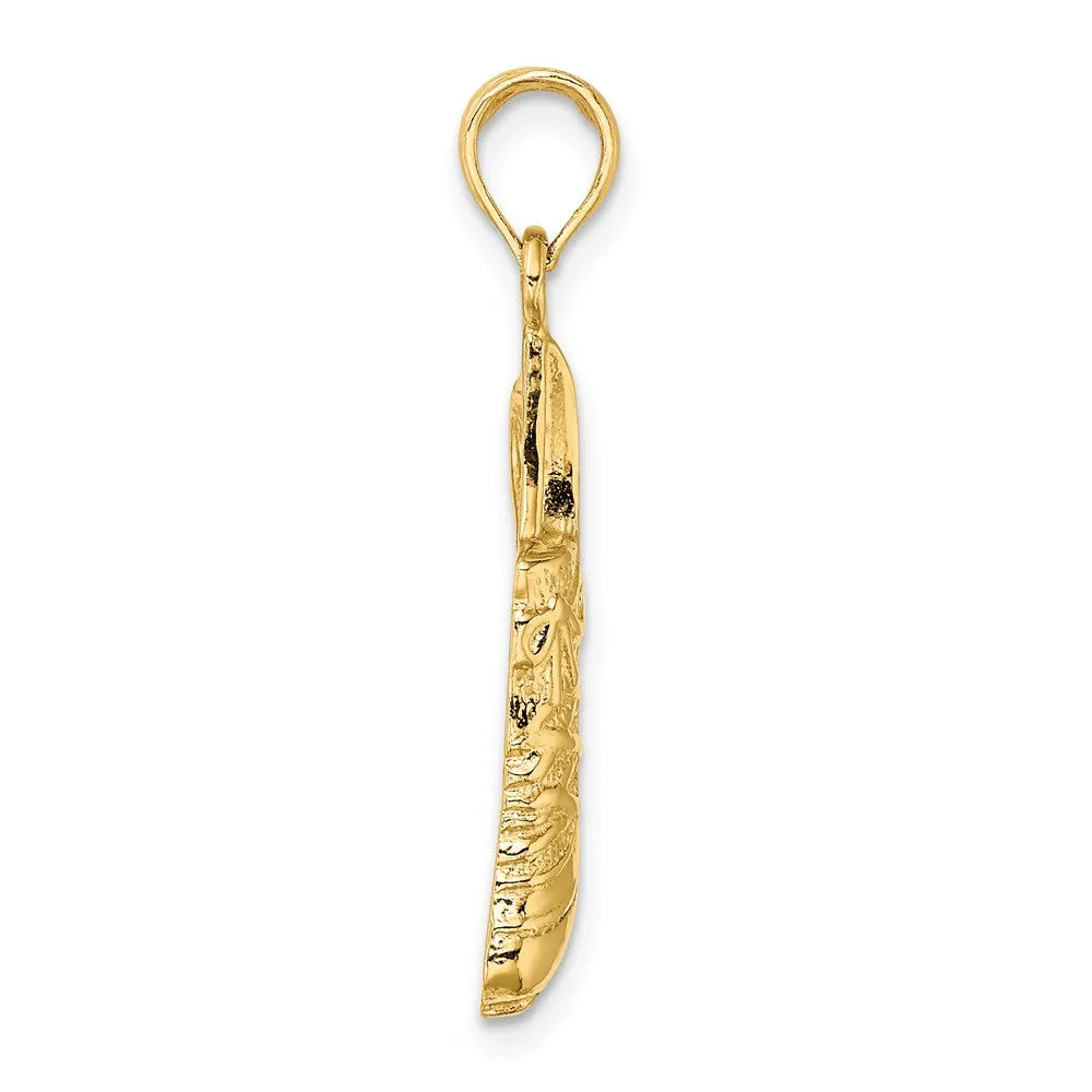 14k Polished Open-Backed Jogging Shoe Charm