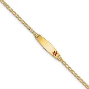 14K Yellow Gold Anchor Link Medical ID Bracelet