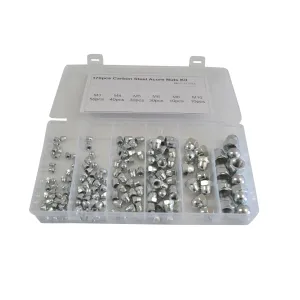 170pc Metric Acorn Nut Carbon Steel Grab Kit Assortment