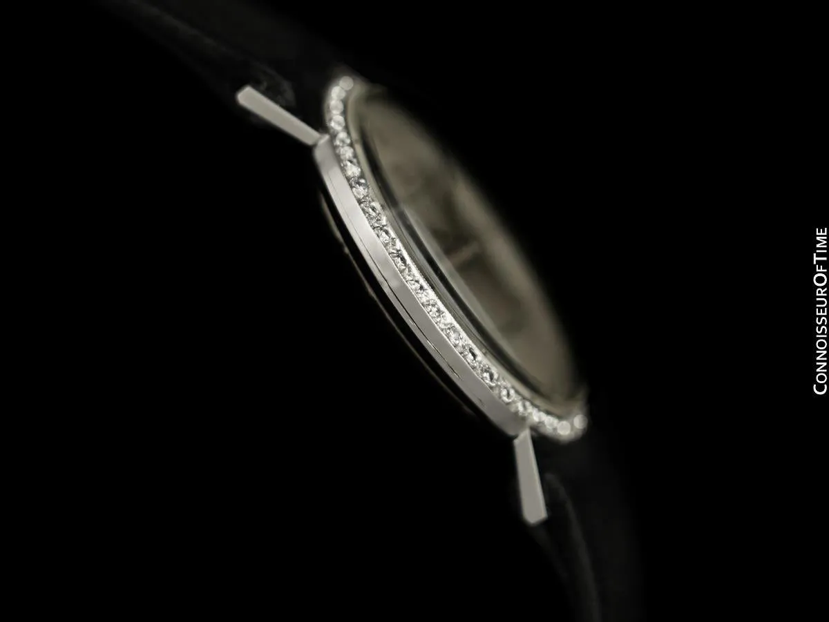 1959 Omega Vintage Mens 18K White Gold & Diamond Dress Watch - New-Old-Stock