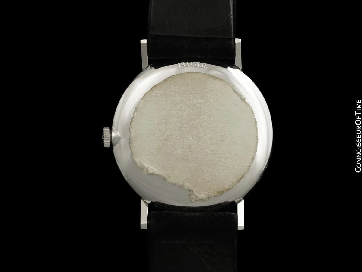 1959 Omega Vintage Mens 18K White Gold & Diamond Dress Watch - New-Old-Stock