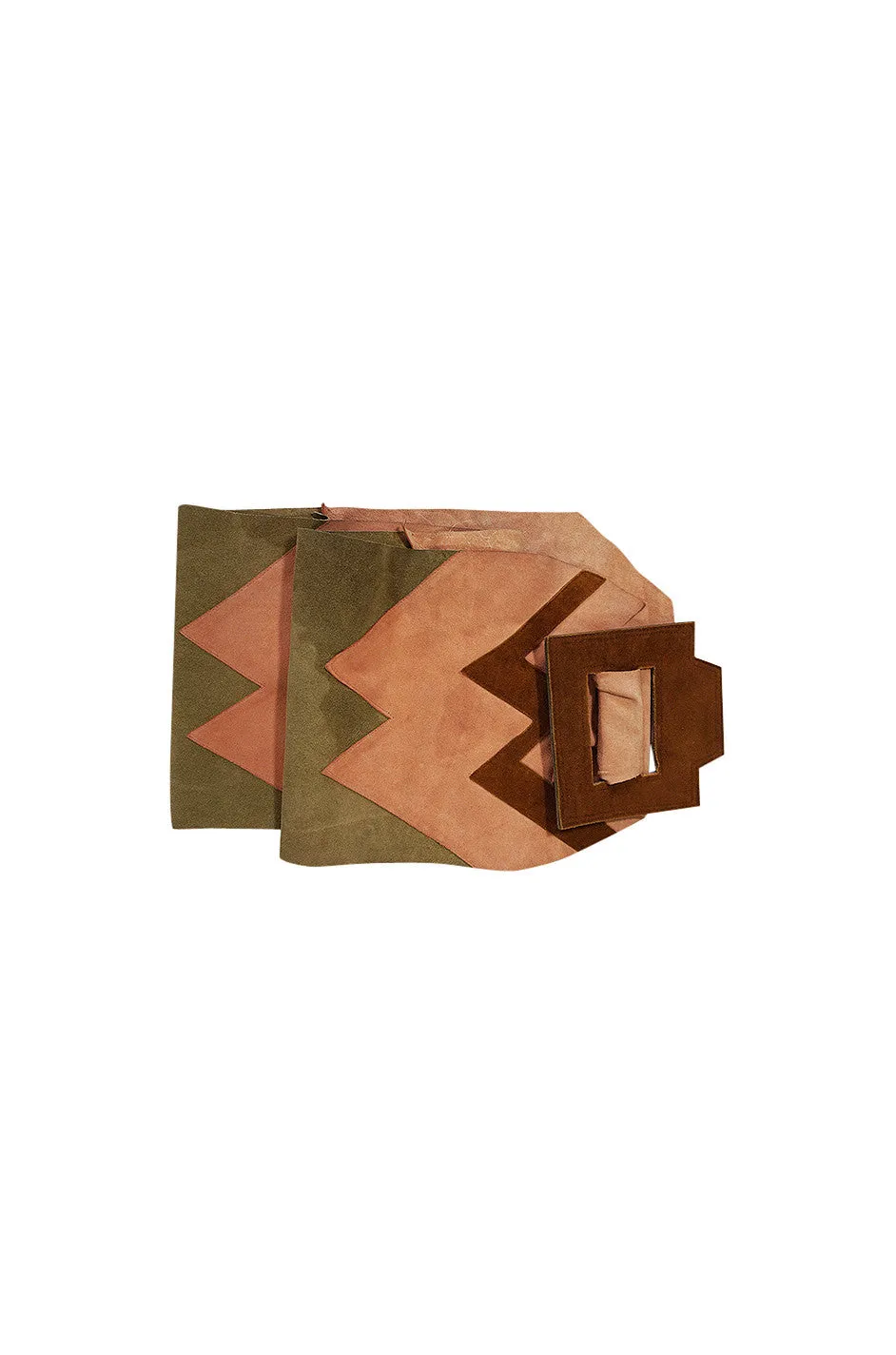 1960s Galanos Attributed Huge Graphic Pink Suede Belt