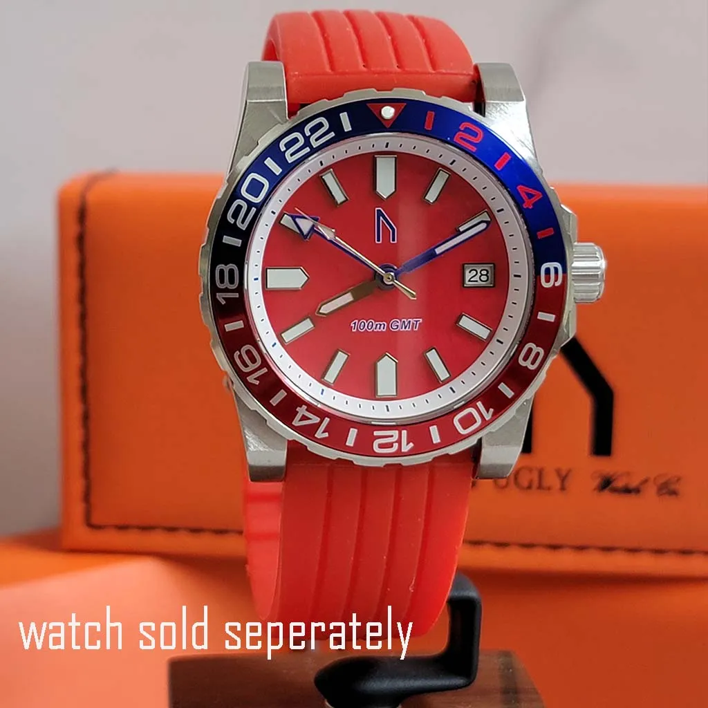 22mm Red Silicone Divers Strap