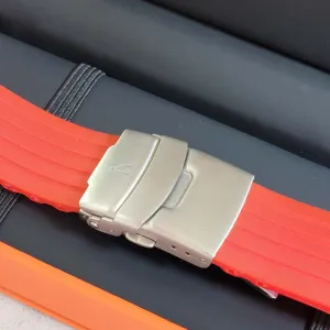 22mm Red Silicone Divers Strap