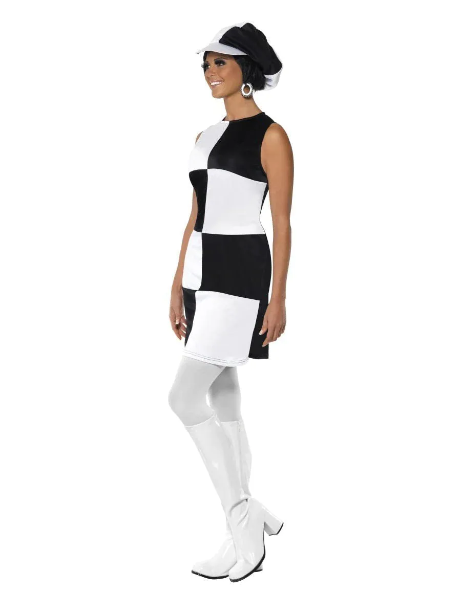 60's Party Girl Costume Black & White