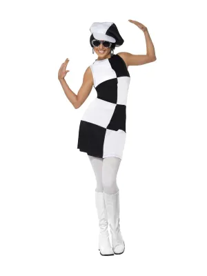 60's Party Girl Costume Black & White