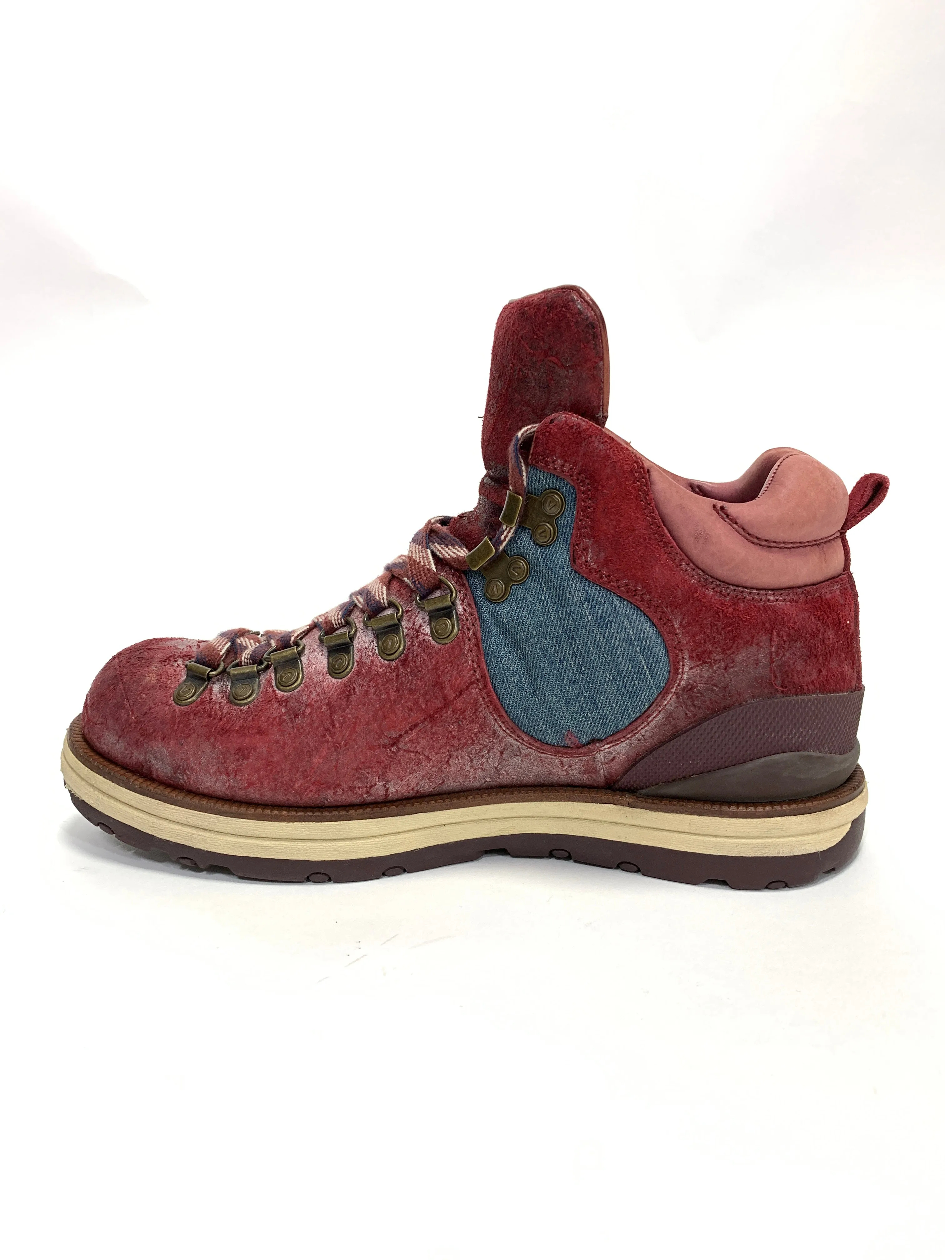 [9] Visvim Serra Boots (Denim) Burgundy
