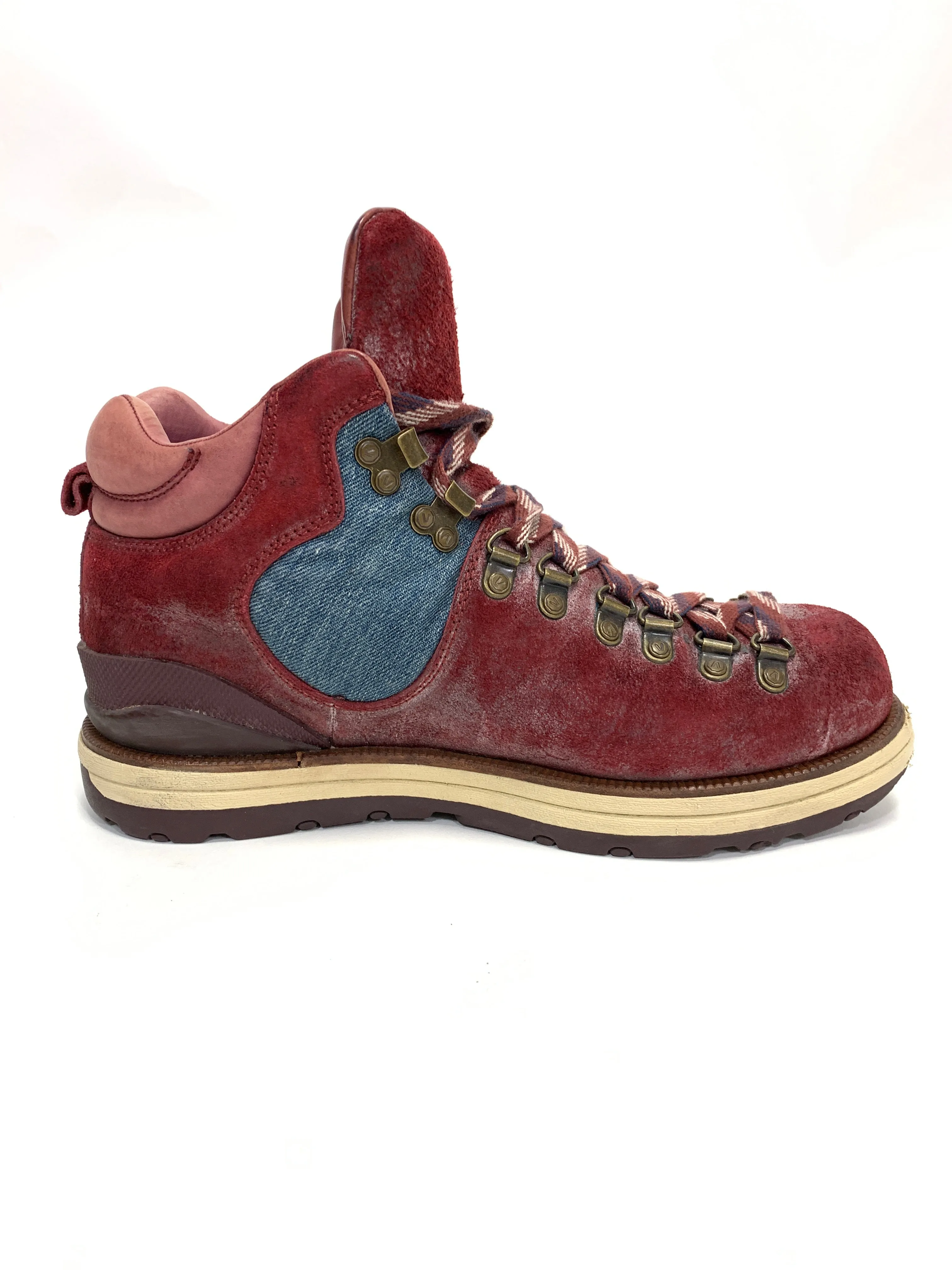 [9] Visvim Serra Boots (Denim) Burgundy