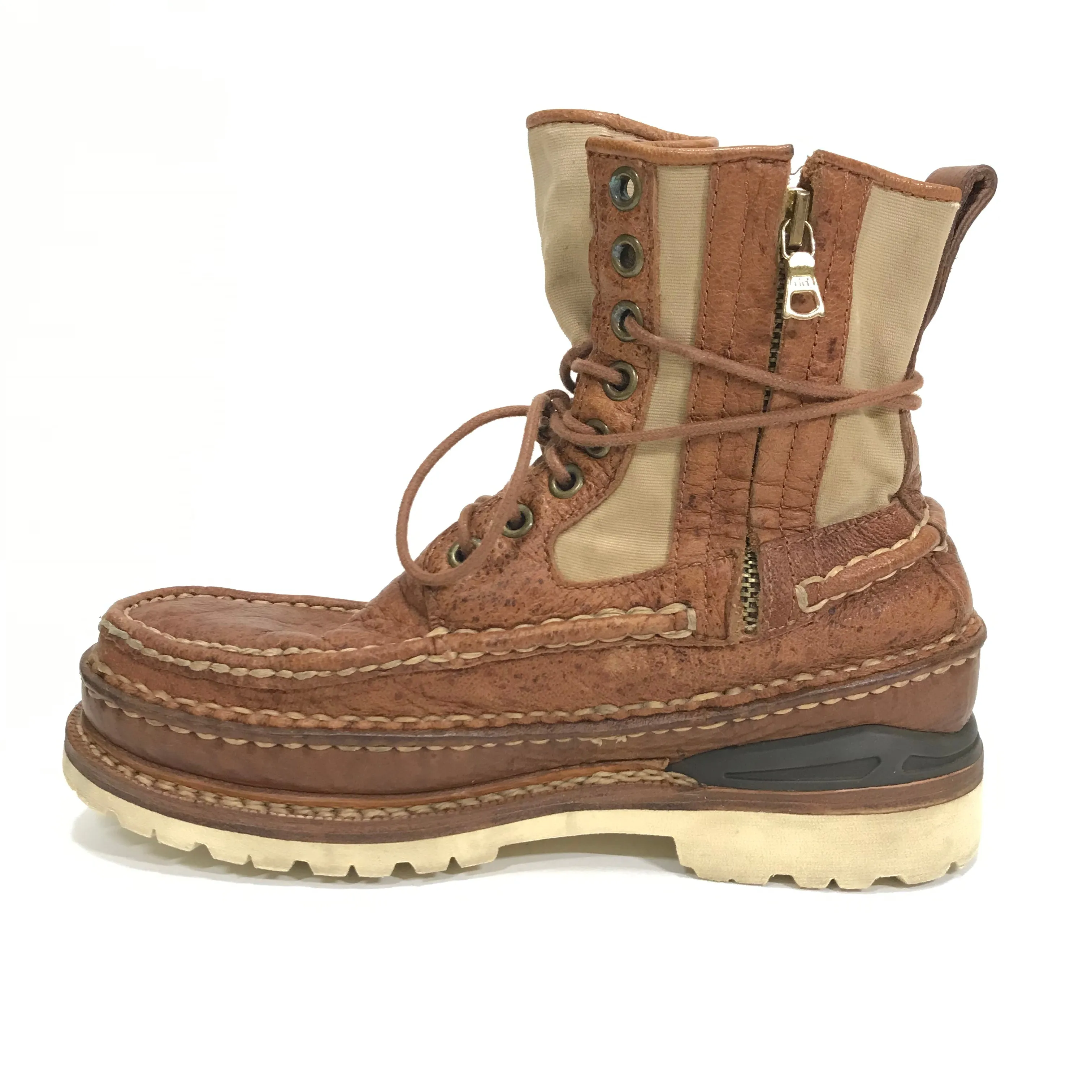 [9.5] Visvim Grizzly Boots Mid Folk Brown