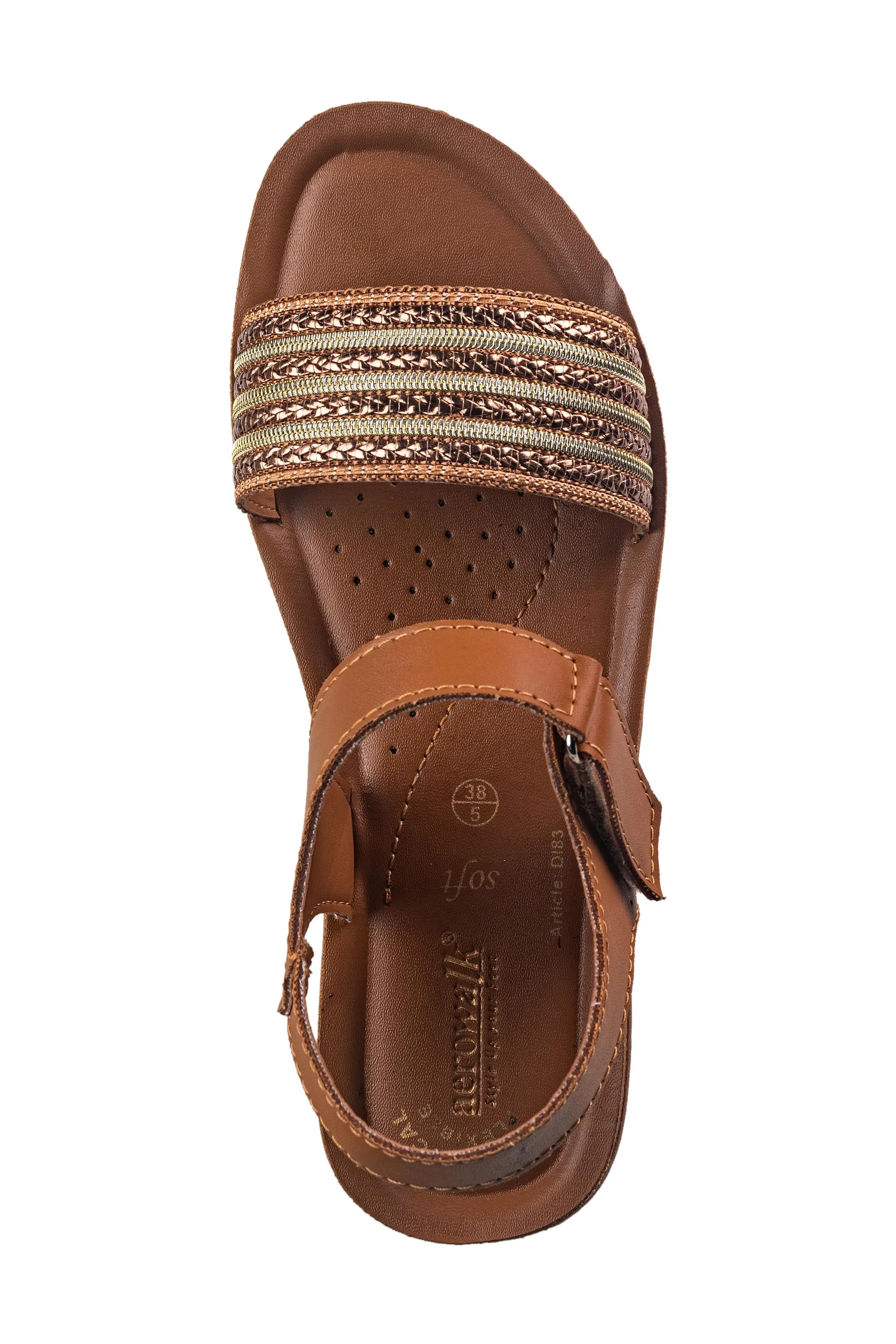 Aerowalk Ladies Tan Sandal PU