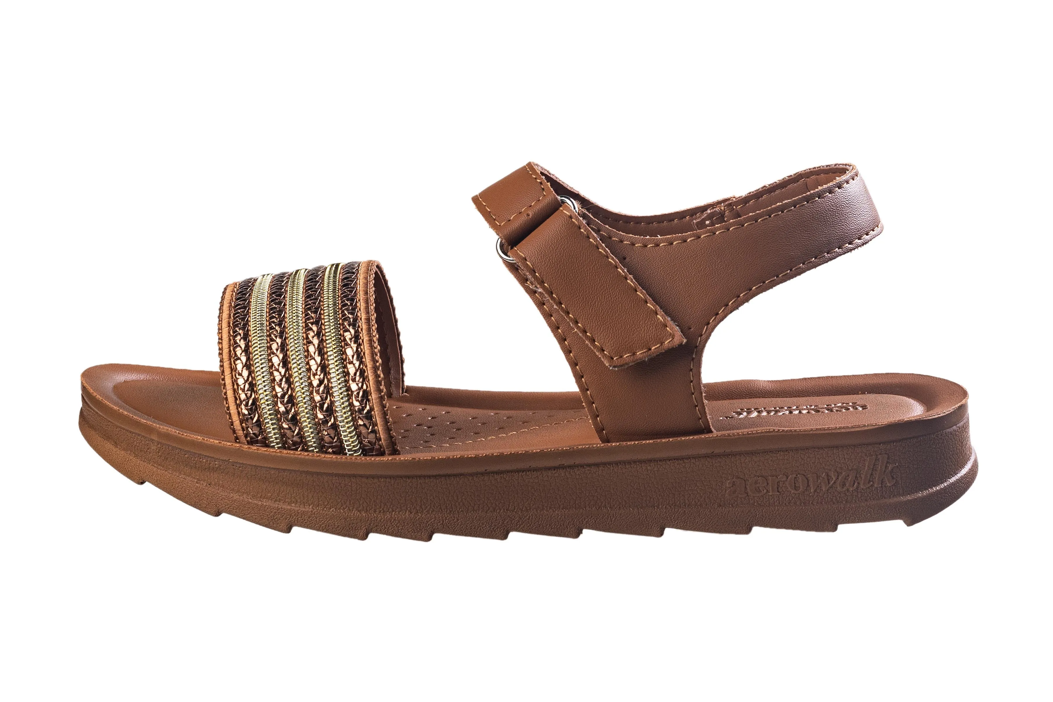 Aerowalk Ladies Tan Sandal PU
