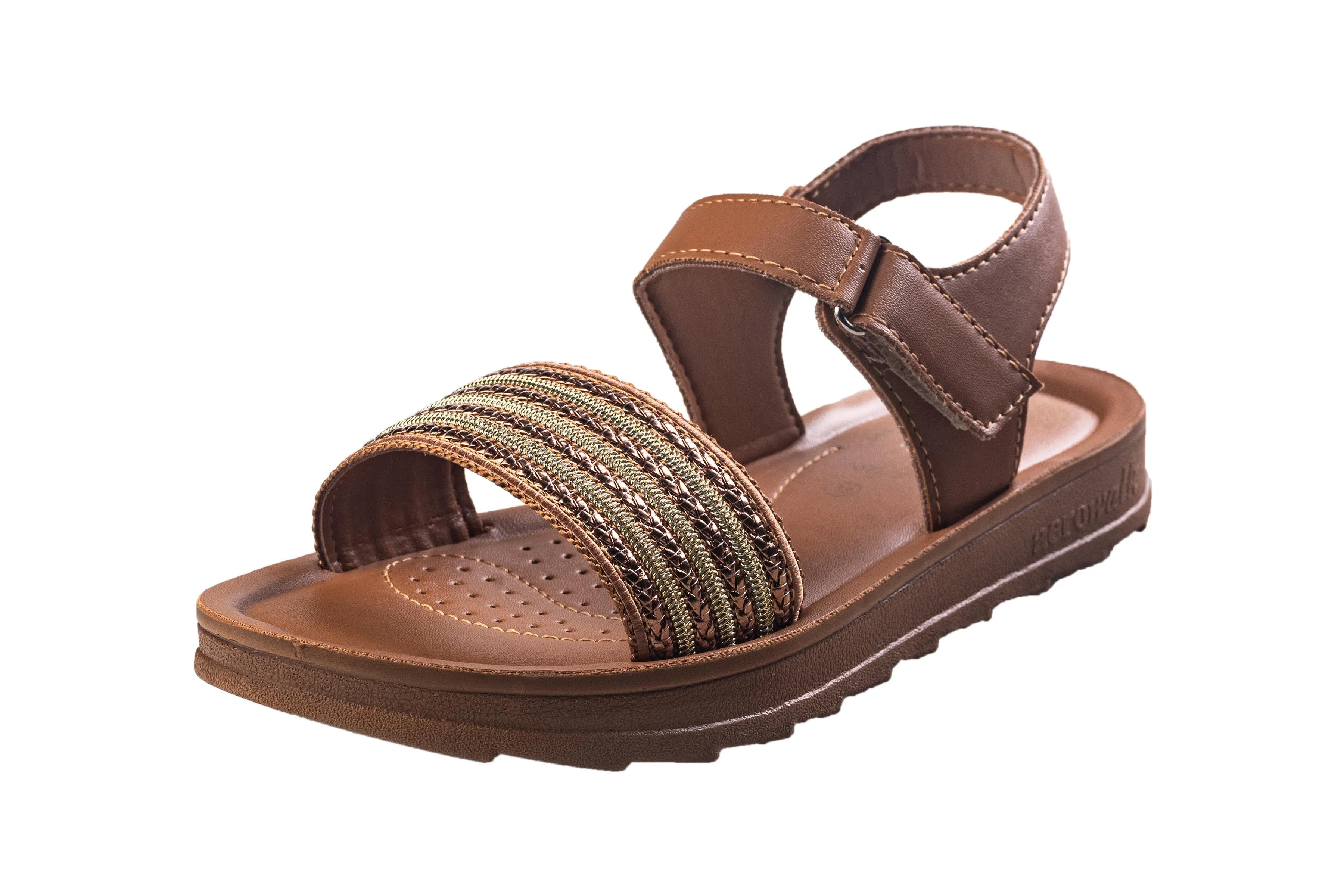 Aerowalk Ladies Tan Sandal PU