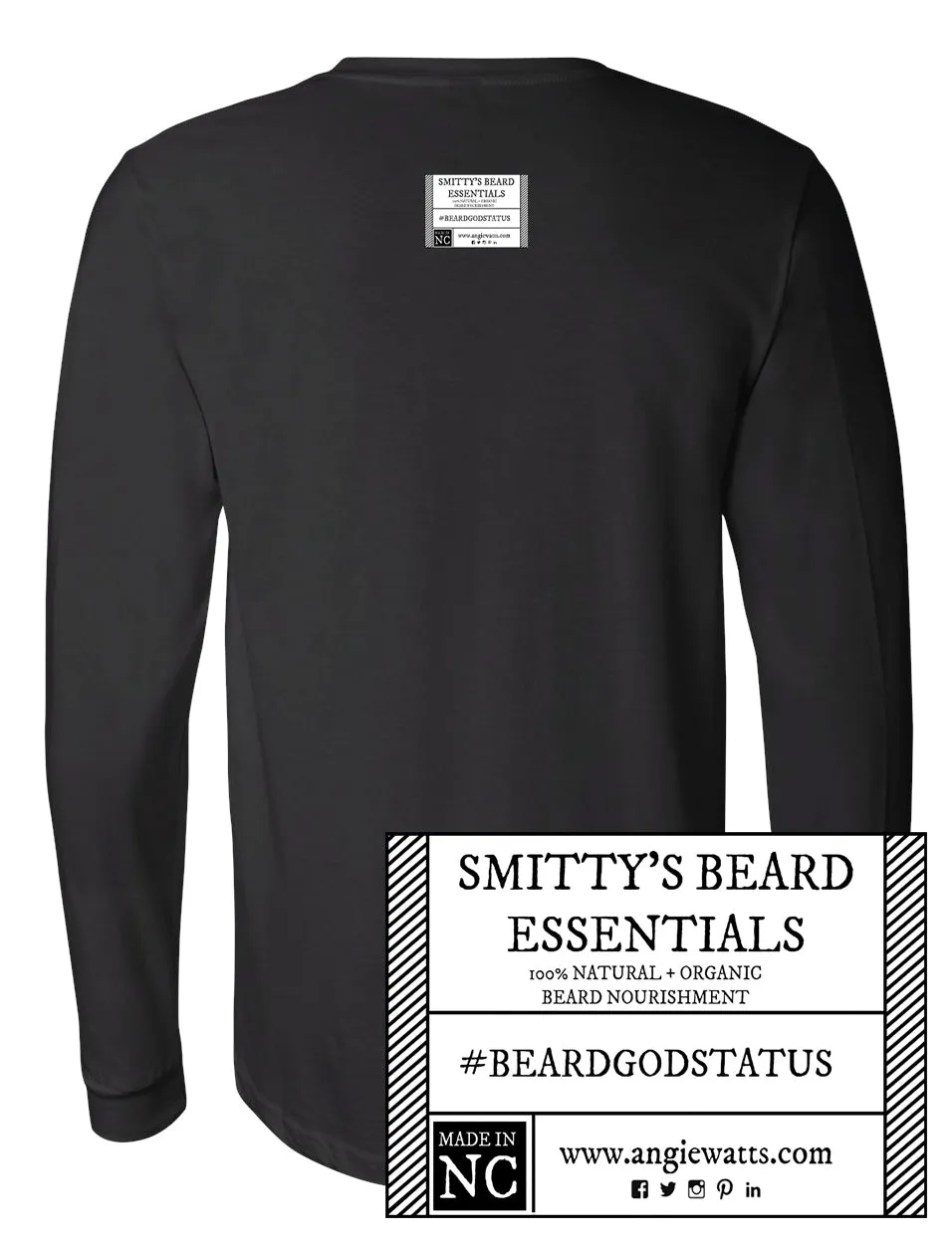 Angie Watts Beard God Status Black Men's Tee