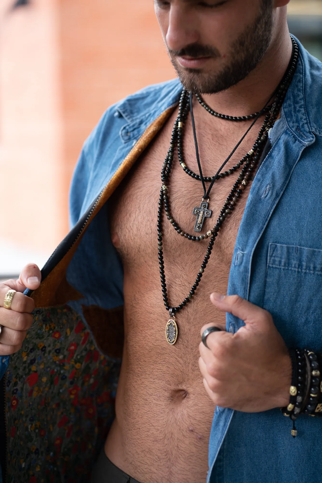 Artifact Cross Leather Necklace