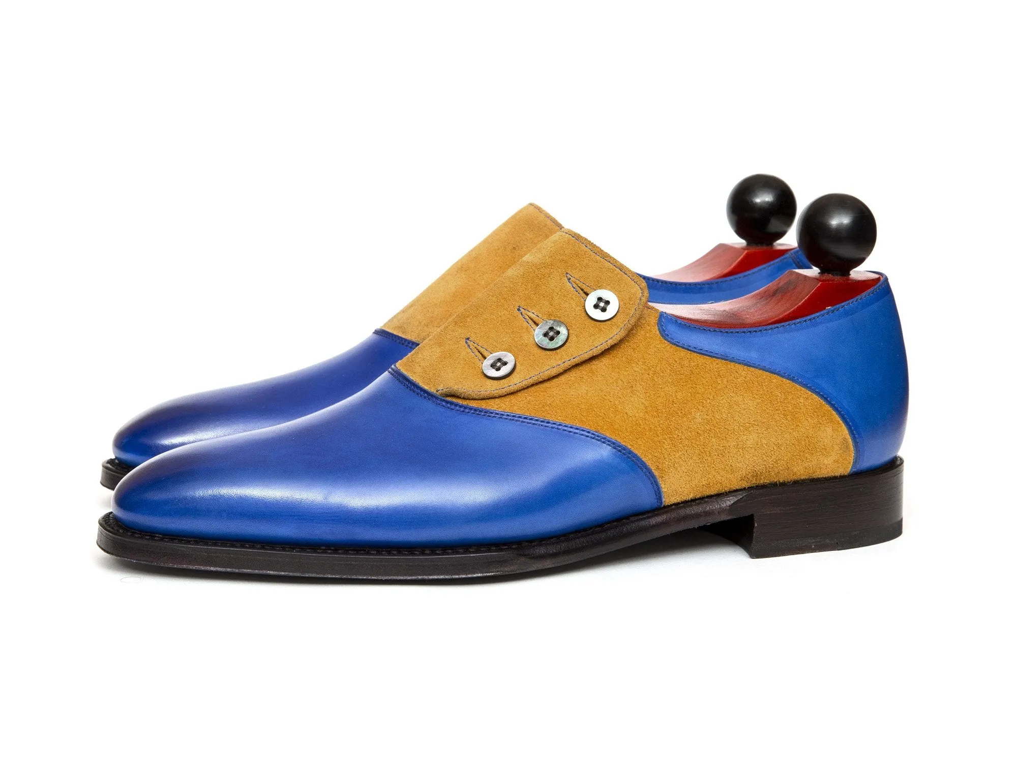Aurora - MTO - Sky Blue Calf / Yellow Suede - LPB Last - Single Leather Sole