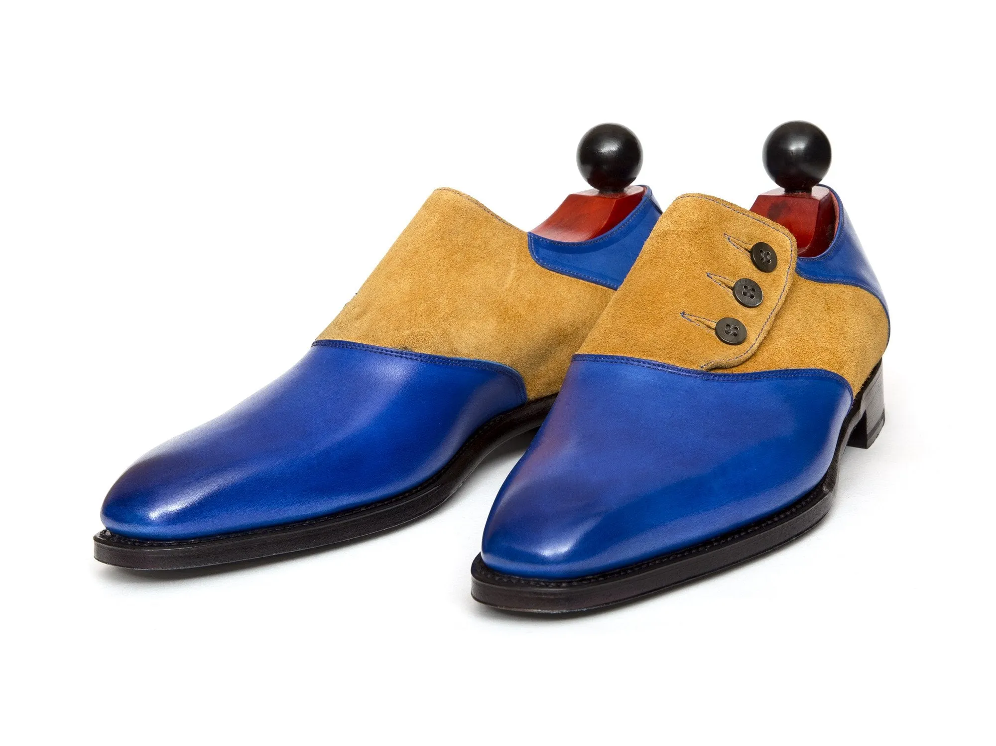 Aurora - MTO - Sky Blue Calf / Yellow Suede - LPB Last - Single Leather Sole