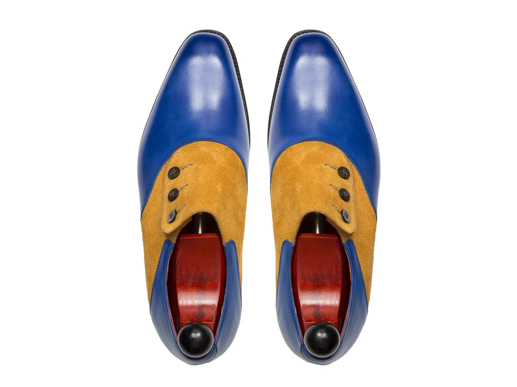 Aurora - MTO - Sky Blue Calf / Yellow Suede - LPB Last - Single Leather Sole