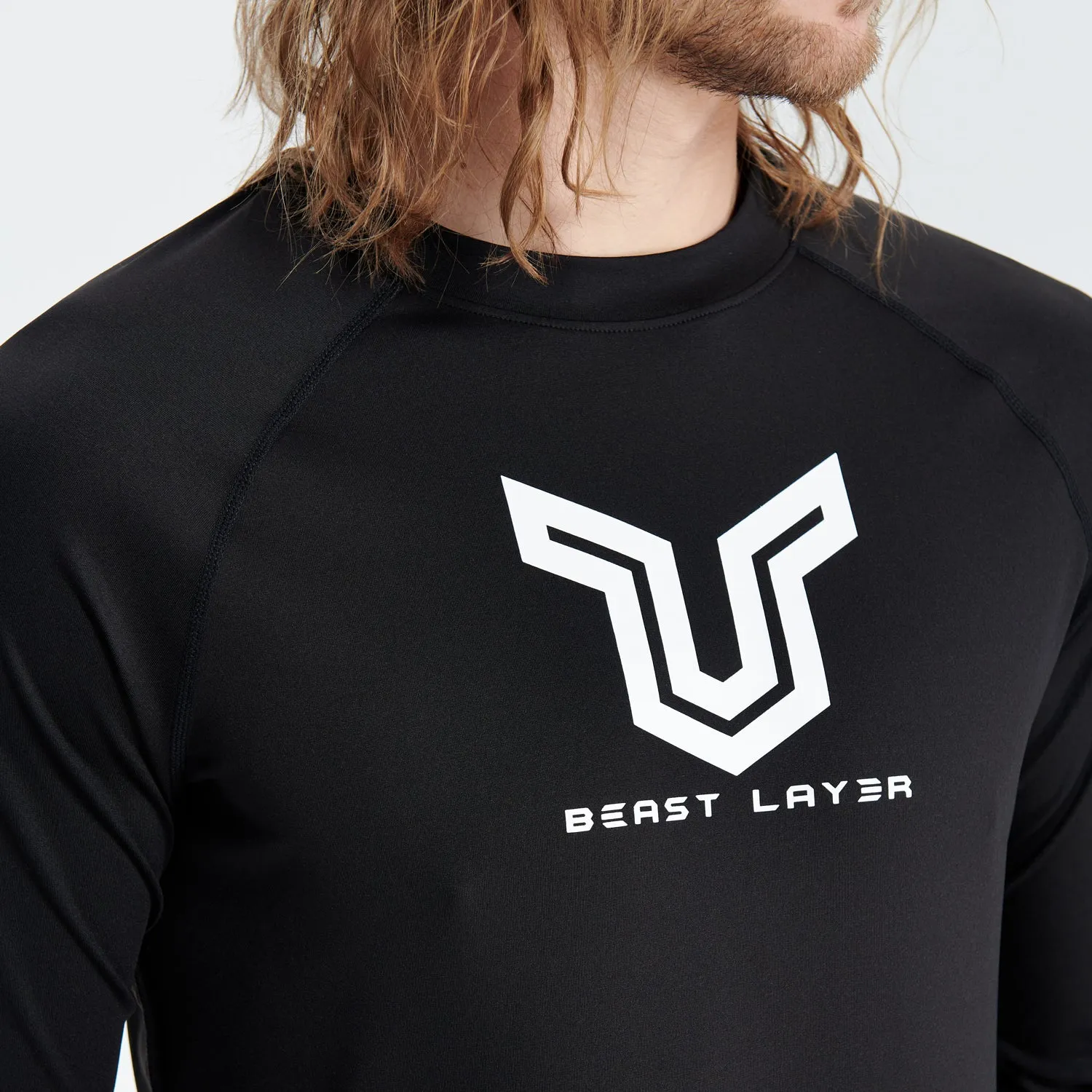 Beast Surf Shirt UPF50  Rash Guard for Men - Black