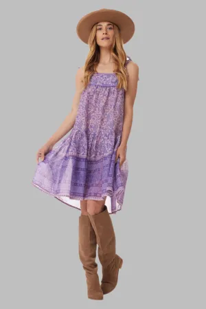 Betsy Printed Short Dress Lavender