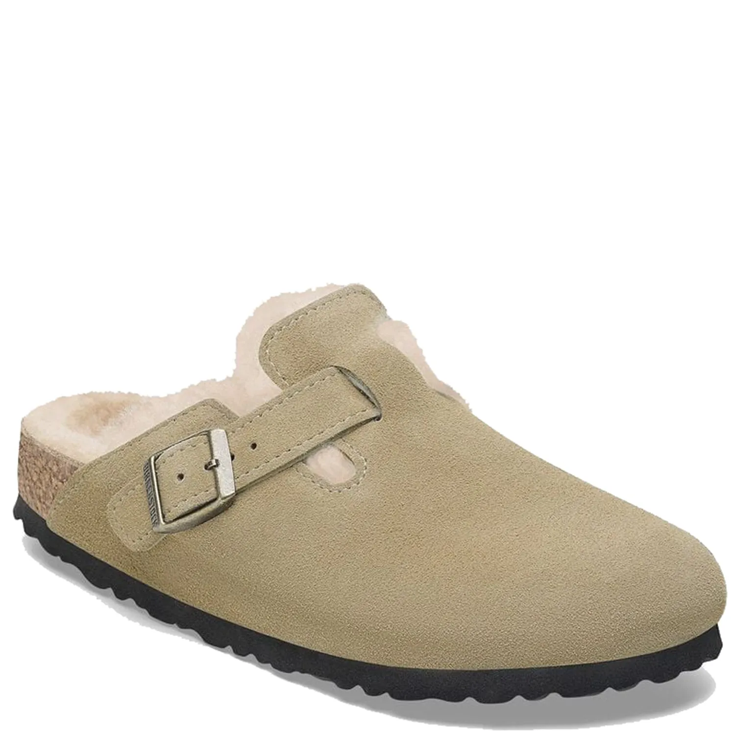 Birkenstock Boston NF Shearling Suede Leather Taupe