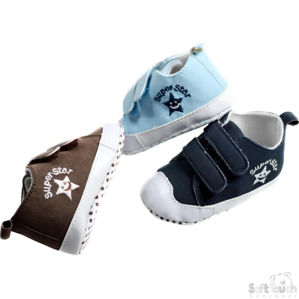 Boys Suede Shoes W/Super Star Emb 0-12 Month (B1301)