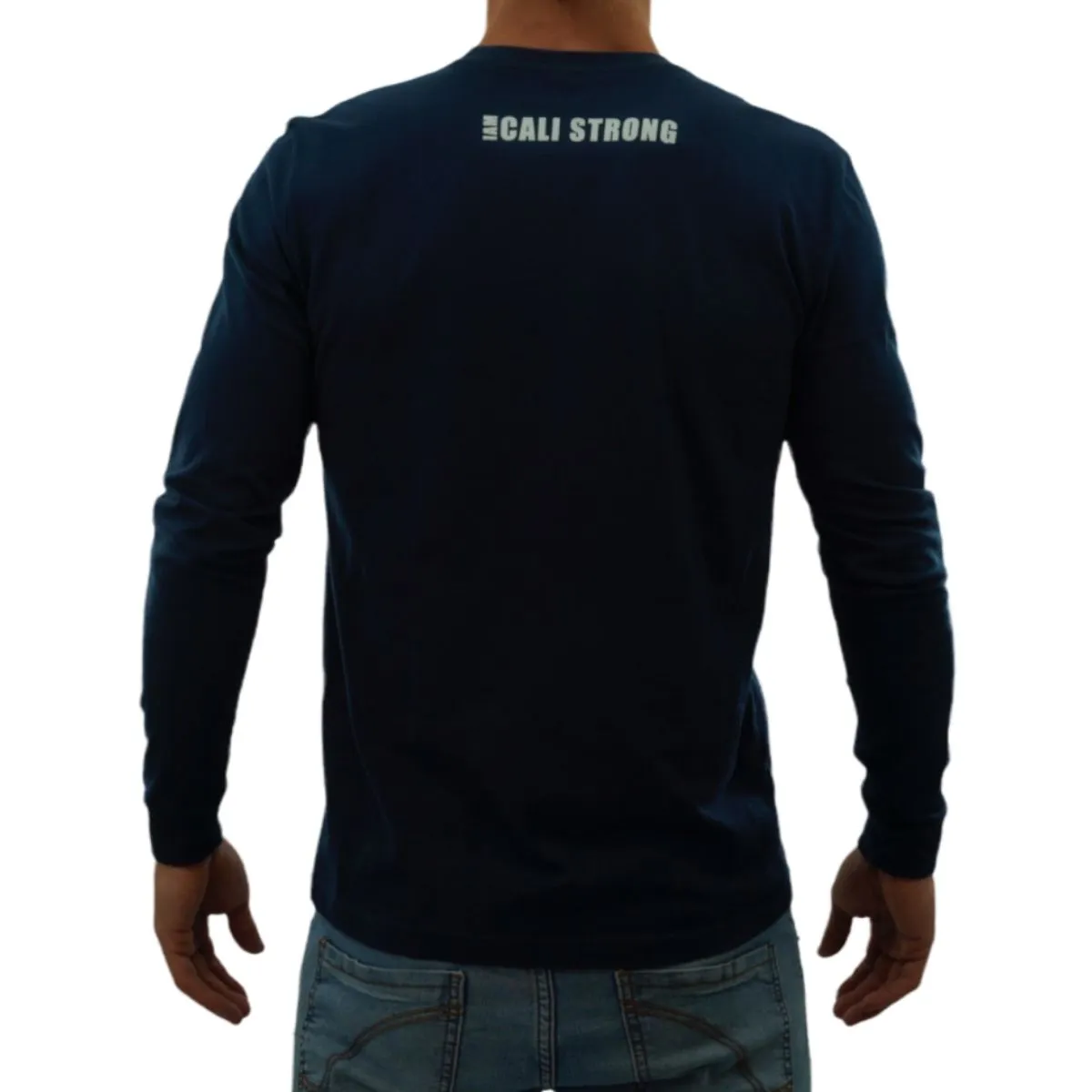 CALI Strong Classic Long Sleeve T-Shirt Premium Cotton Suede Midnight Navy