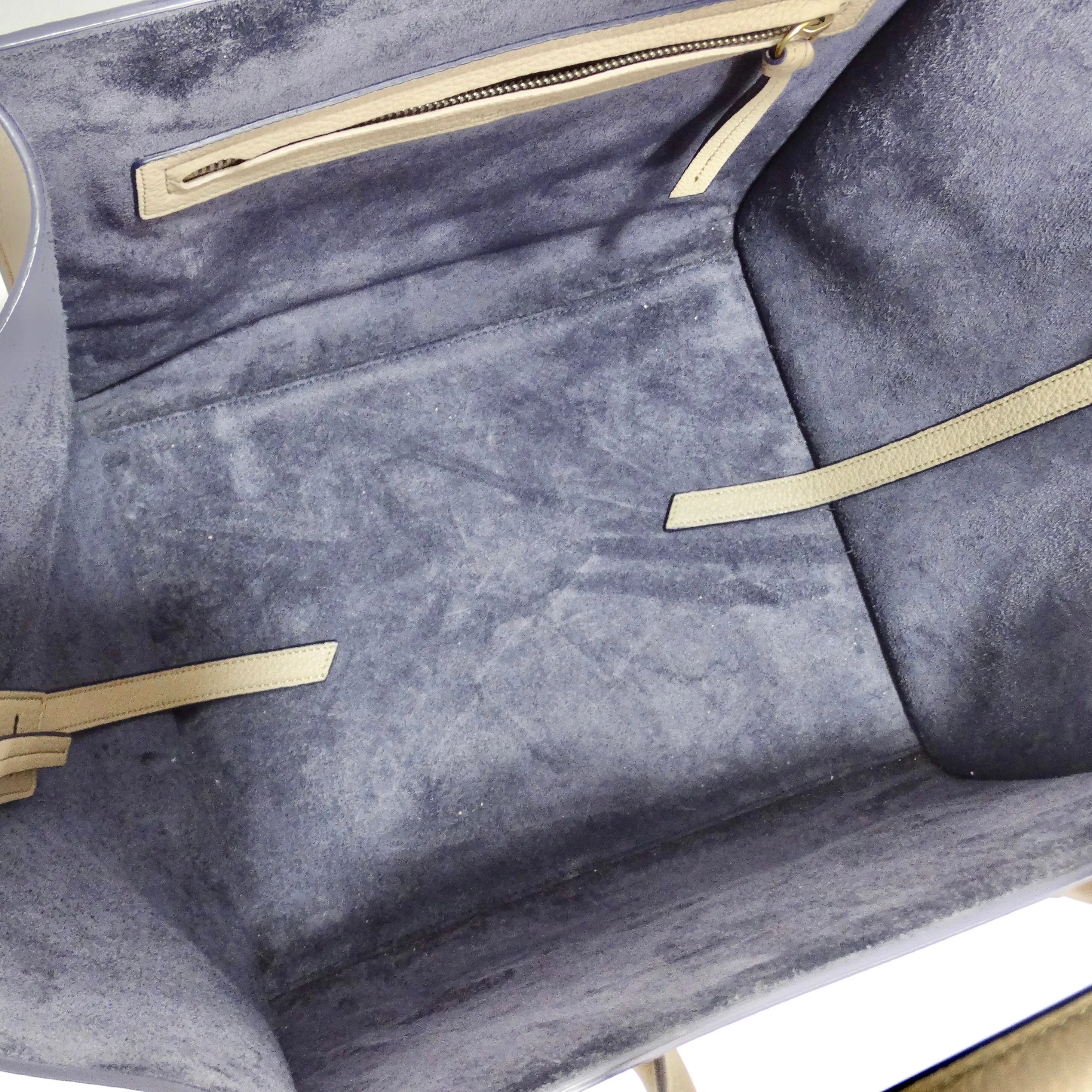 Celine Beige Calfskin Leather Medium Phantom Luggage Tote Bag