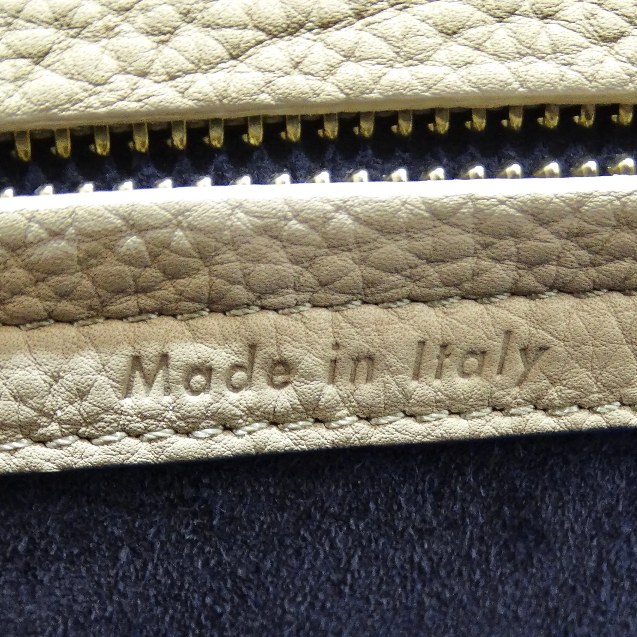 Celine Beige Calfskin Leather Medium Phantom Luggage Tote Bag