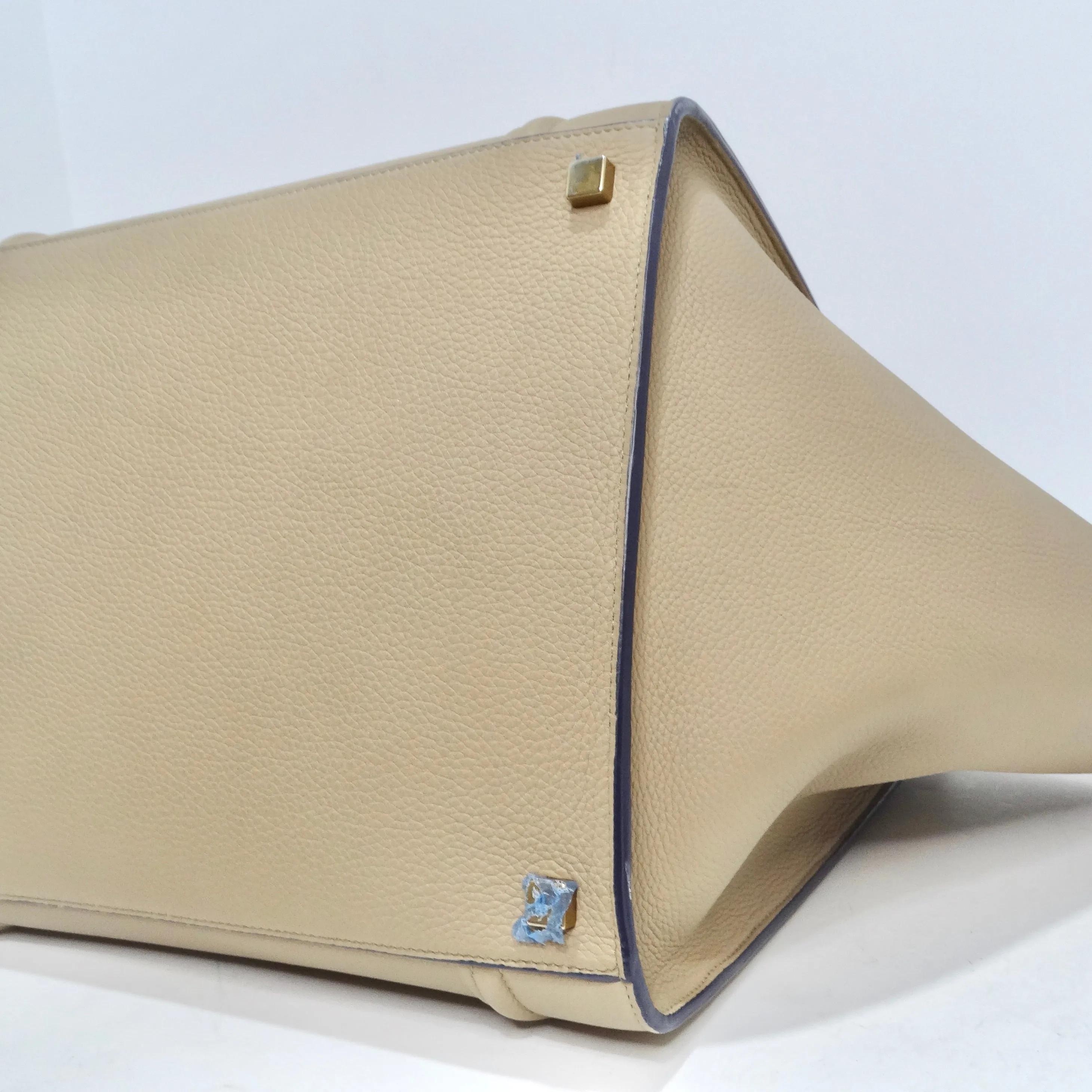 Celine Beige Calfskin Leather Medium Phantom Luggage Tote Bag