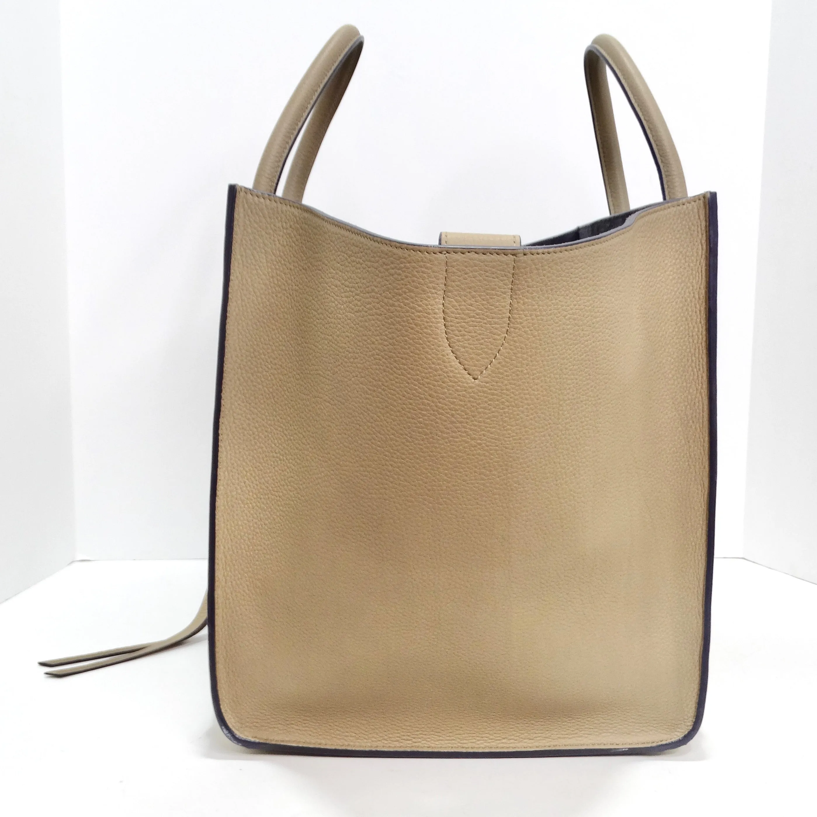Celine Beige Calfskin Leather Medium Phantom Luggage Tote Bag