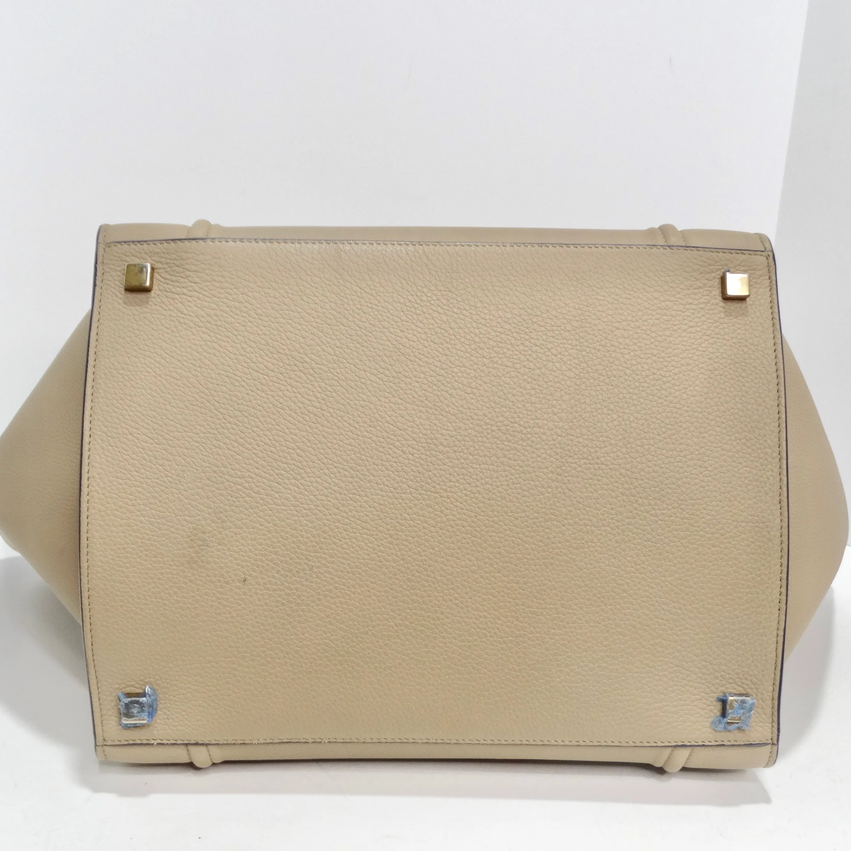 Celine Beige Calfskin Leather Medium Phantom Luggage Tote Bag