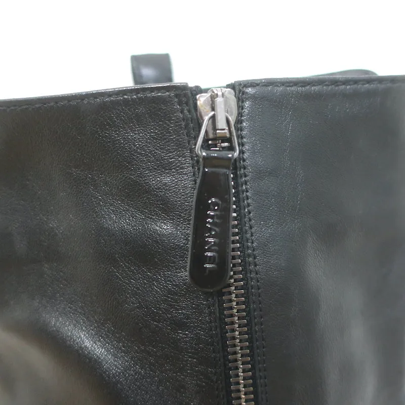 Chanel Cap Toe Over the Knee Boots Black Lambskin and Patent Leather Size 39.5