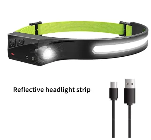 COB Led Head Lamp with Built-in Battery USB Rechargeable