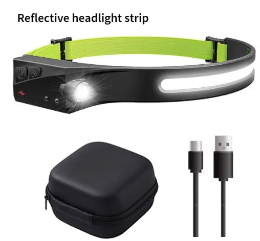 COB Led Head Lamp with Built-in Battery USB Rechargeable
