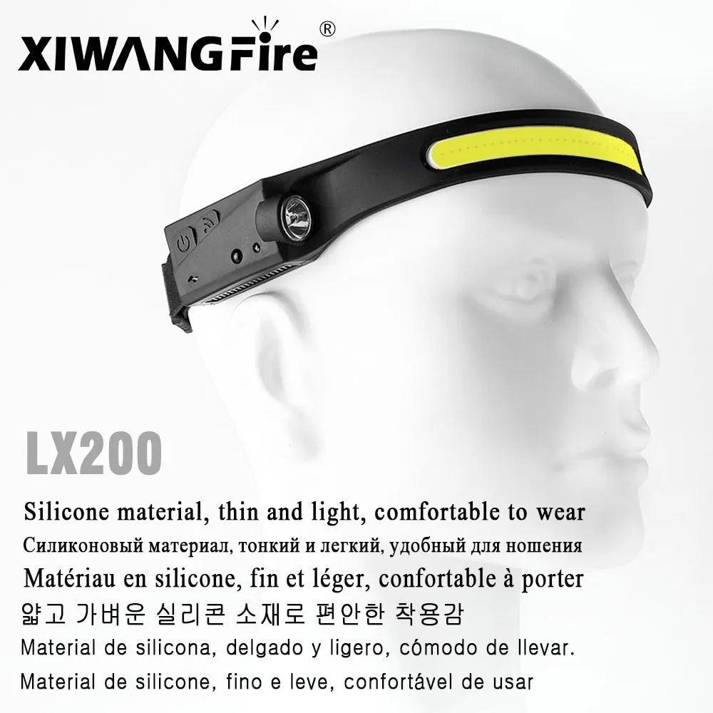 COB Led Head Lamp with Built-in Battery USB Rechargeable
