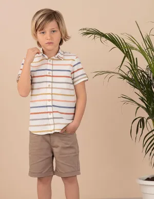 Colorful Striped Boy's Shirt