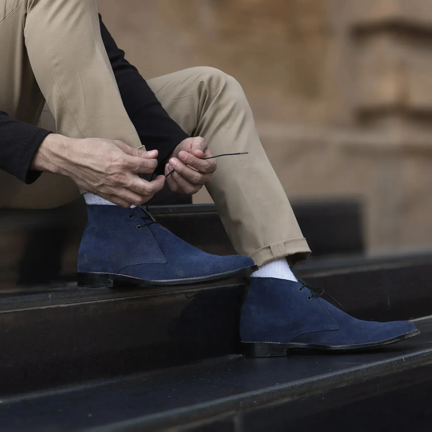 Corry Chukka Midnight Blue Suede Leather Boots