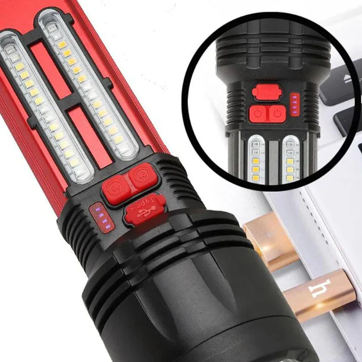 Crony W5121A Solar Energy Flashlight for Home Type-C Rechargeable Strong Light P50 Super Bright Flashlight Super Battery Life