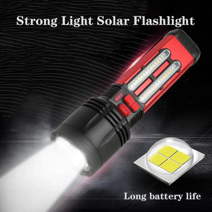 Crony W5121A Solar Energy Flashlight for Home Type-C Rechargeable Strong Light P50 Super Bright Flashlight Super Battery Life