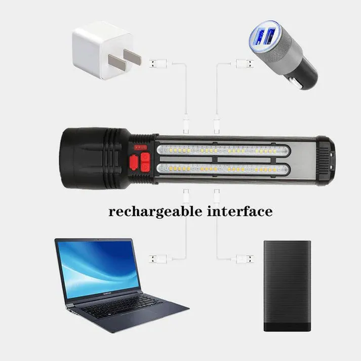 Crony W5121A Solar Energy Flashlight for Home Type-C Rechargeable Strong Light P50 Super Bright Flashlight Super Battery Life