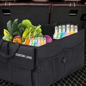 Custom Logo Car Trunk Organizer, Fit with Chevrolet Corvette, Foldable Car Trunk Storage Box, Storage Bag, Waterproof, Dust-proof, Stain-Resistant