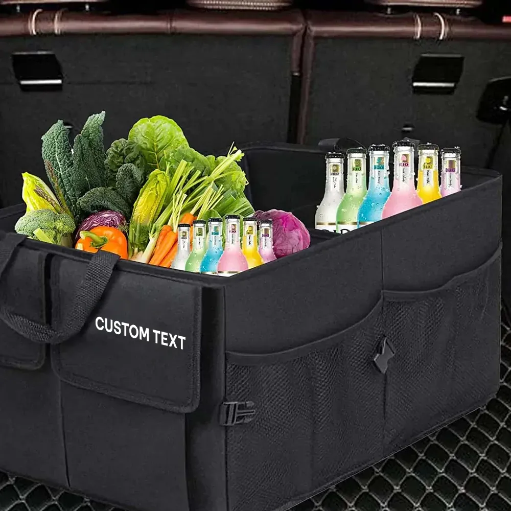 Custom Text For Car Trunk Organizer, Compatible with All Cars, Foldable Car Trunk Storage Box, Storage Bag, Waterproof, Dust-proof, Stain-Resistant FD12997