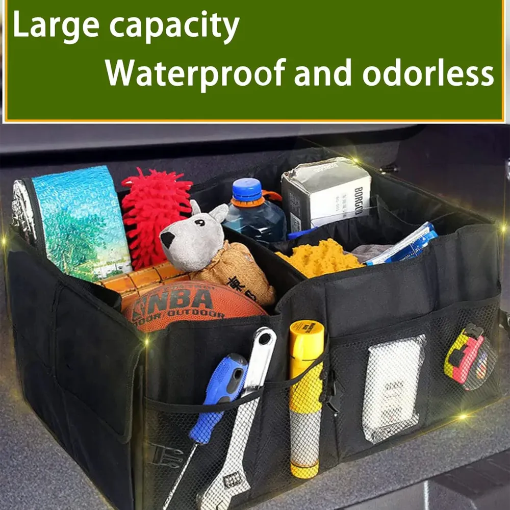 Custom Text For Car Trunk Organizer, Compatible with All Cars, Foldable Car Trunk Storage Box, Storage Bag, Waterproof, Dust-proof, Stain-Resistant FD12997