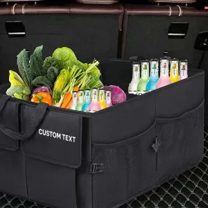Custom Text For Car Trunk Organizer, Compatible with All Cars, Foldable Car Trunk Storage Box, Storage Bag, Waterproof, Dust-proof, Stain-Resistant SU12997