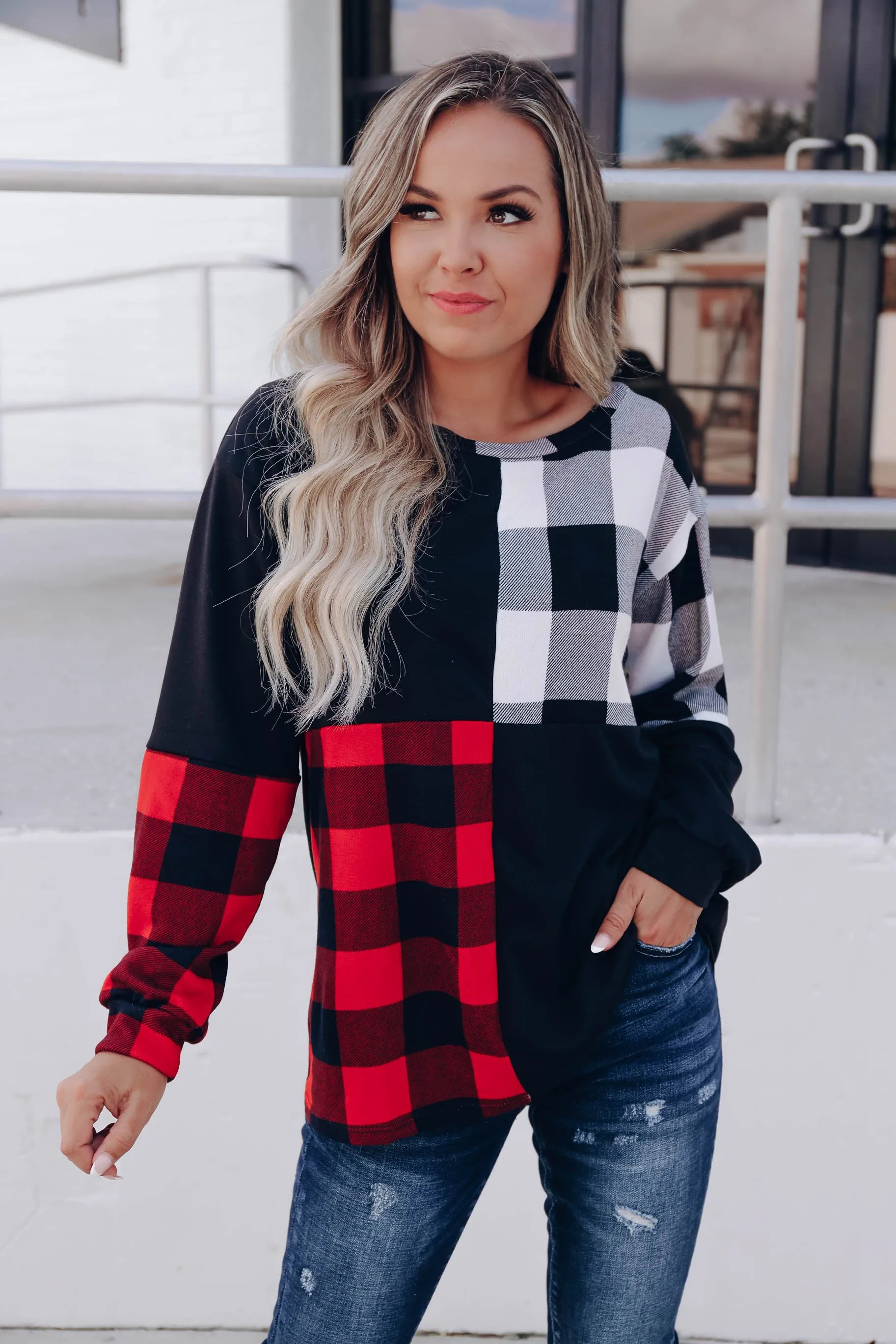 Dasher Color Block Top - Black Multi