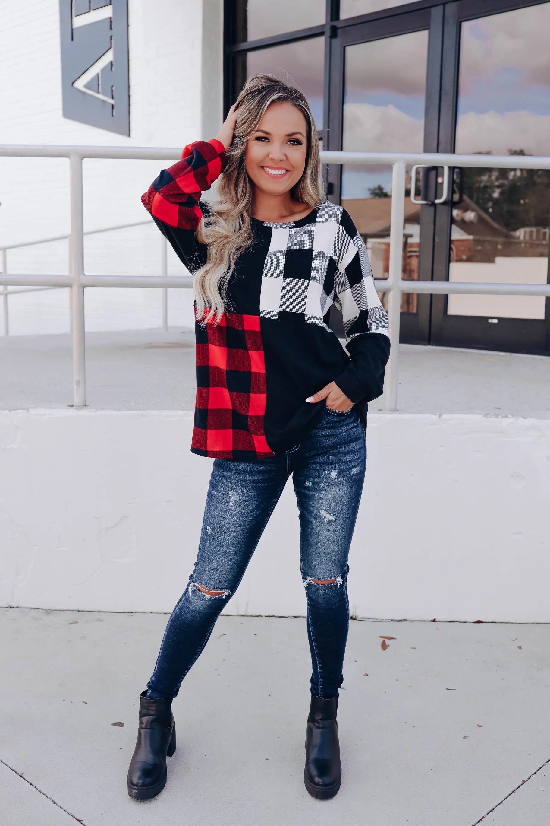 Dasher Color Block Top - Black Multi