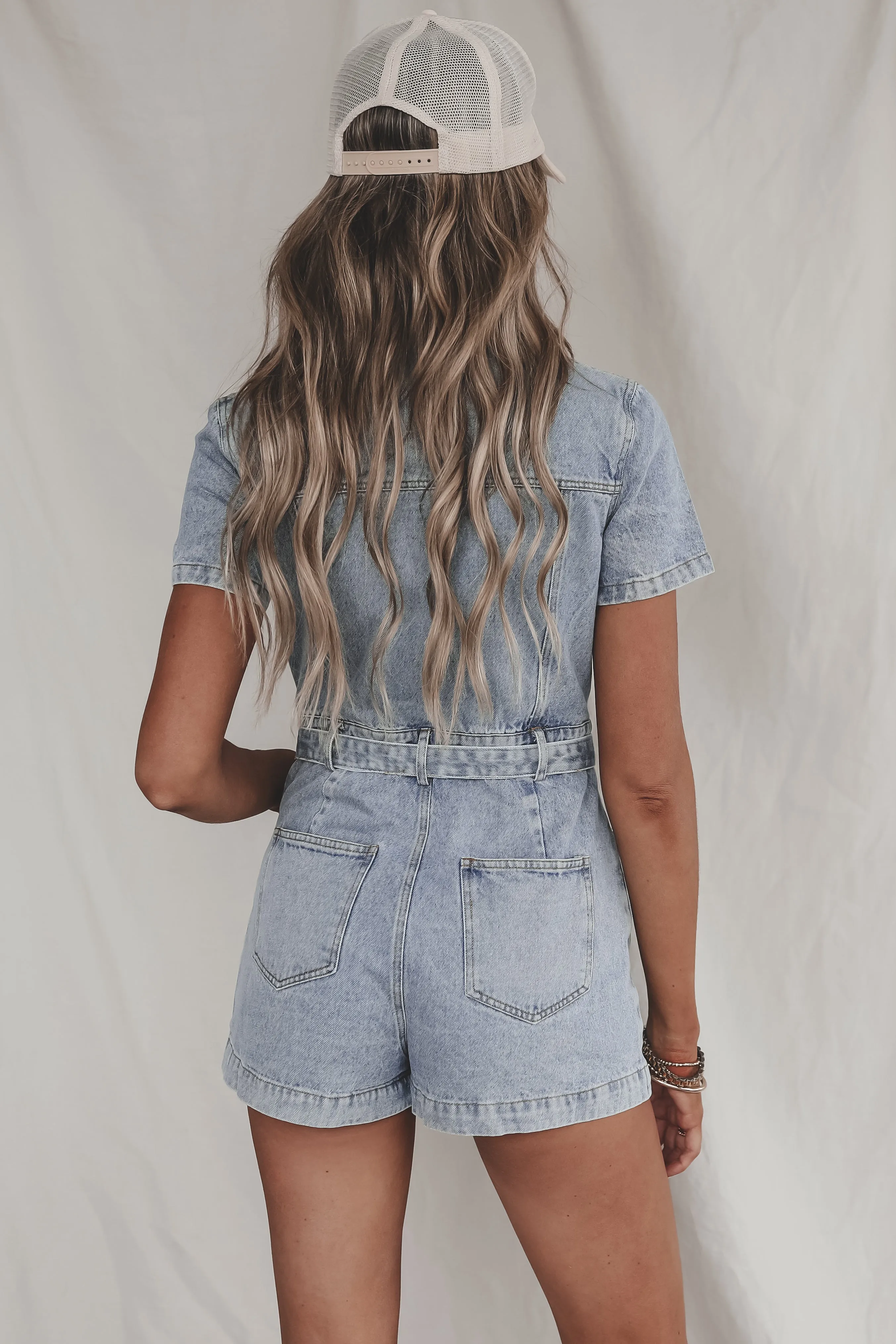 Denim Looks Good On You Short Sleeve Denim Romper